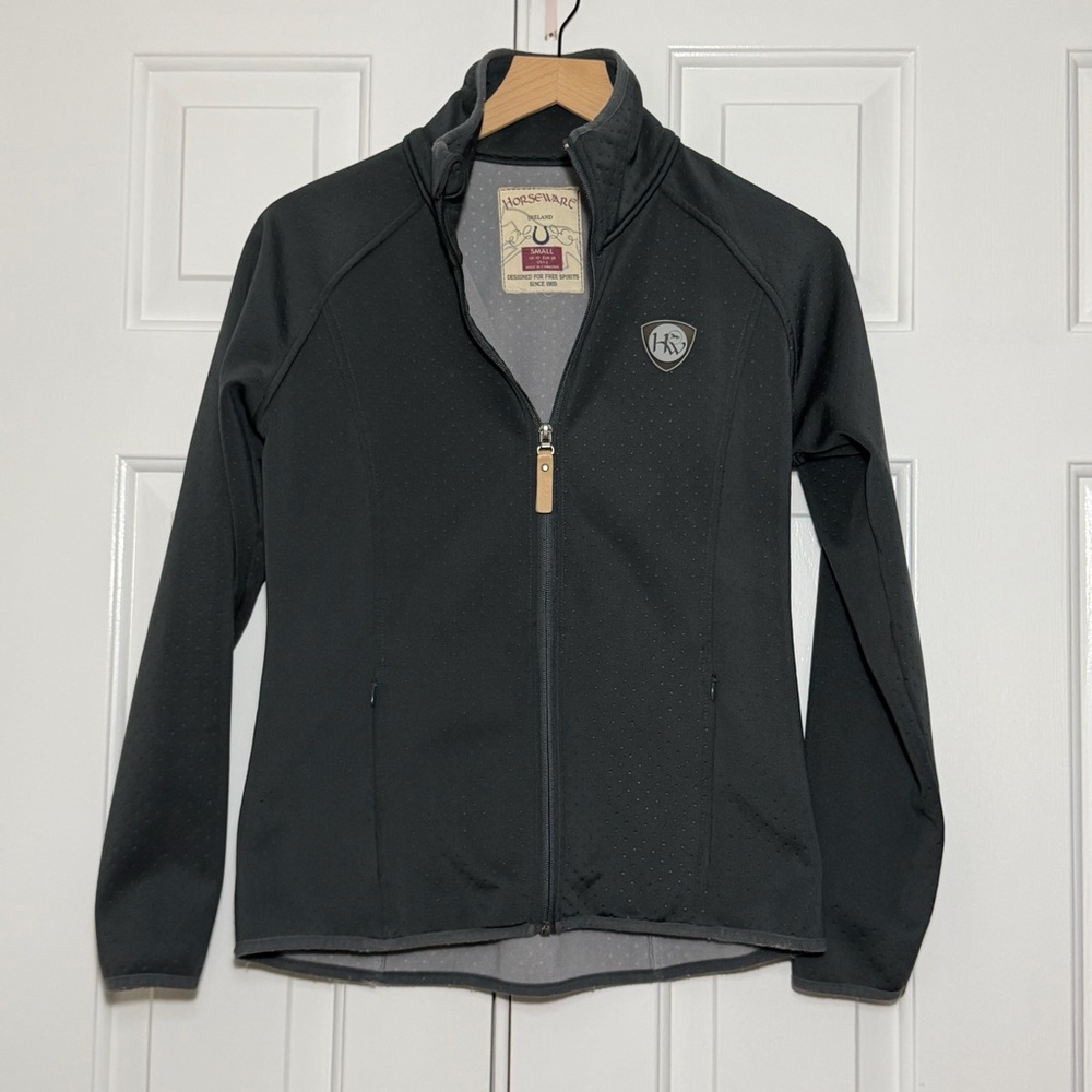 Horseware Ireland Dark Gray Softshell Fleece Lined Zip Jacket Small